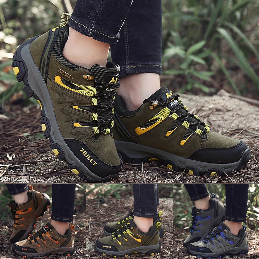 Дышащие сетчатые мужские треккинговые ботинки уличные парные горные кроссовки