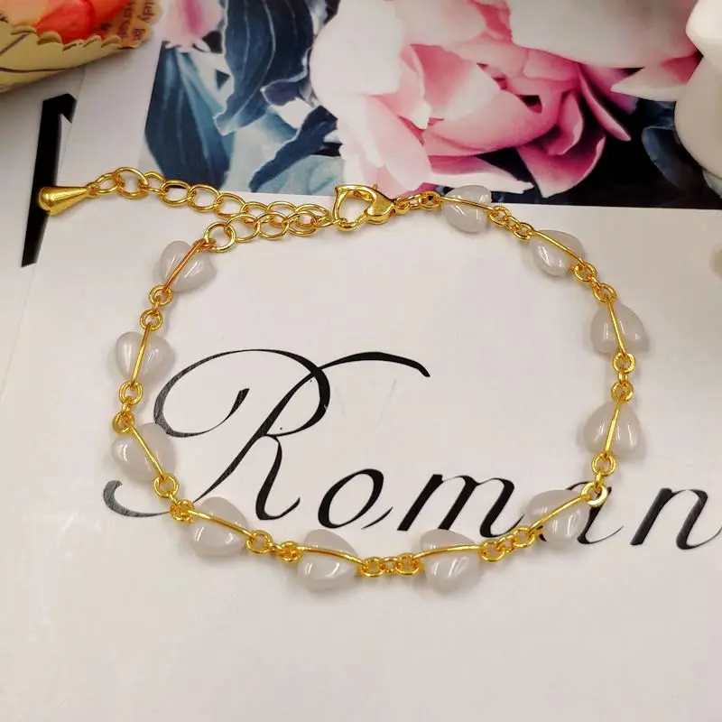 Очаровательная романтичная браслет цвета: золотистый серебристый пластина