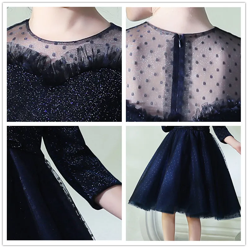 Платье для матери и ребенка FB159 вечерние платья с блестящими пайетками круглым