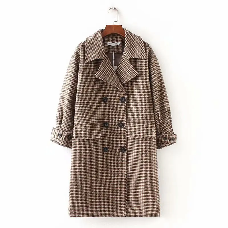 2019 европейский и американский стиль женские новые оптовые Клетчатые Шерстяные