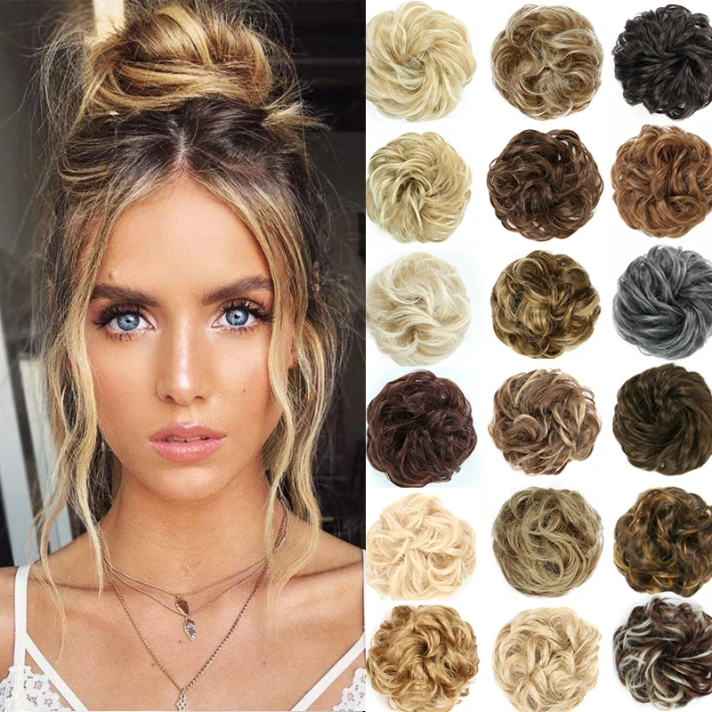 

Hair Scrunchie Pack Chignon Bun Rubber Band Eleastic Fashion Wedding Hairpieces Ponytail for Women Girl Hair Accessories