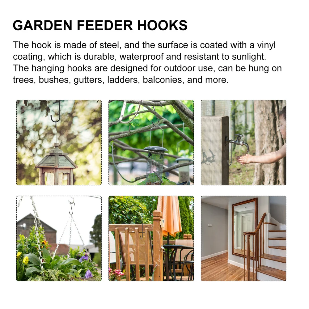 

10Pcs Steel Hanging Hooks Heavy-duty Hooks Practical Hangers for Bird Feeder