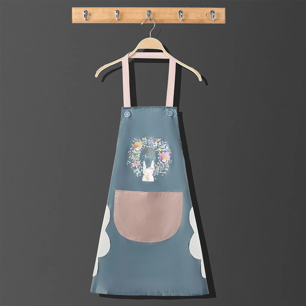 

Wiping Hands Kitchen Apron Woman Adjustable Waterproof Apron For Men Sleeveless PVC Cooking Bib Aking Accessories 70x66cm 1pcs