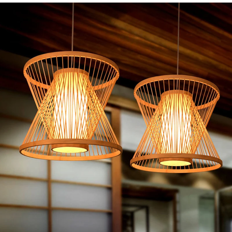 Бамбуковая клетка для птиц комплект плетеной мебели из ротанга подвесной светильник деревенский дизайн
