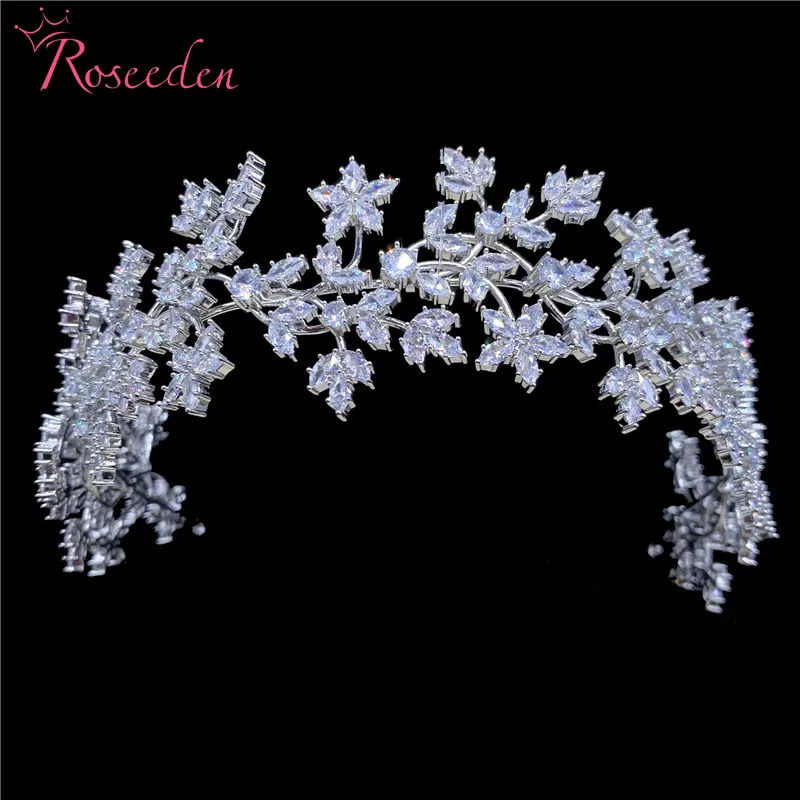 Блестящая диадема и короны из циркония AAA вечерние свадебные обручи с фианитом