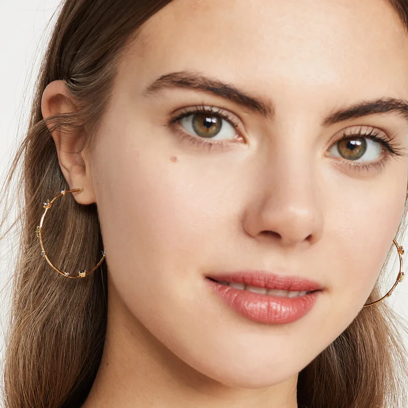 

Joolim Jewelry Wholesale High End Green Flower Hoop Earring Design Jewelry