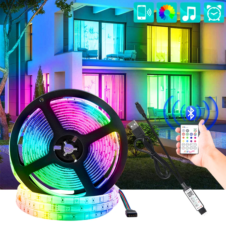 

СВЕТОДИОДНАЯ лента SMD 5050 с Bluetooth, 5 м, светильник в