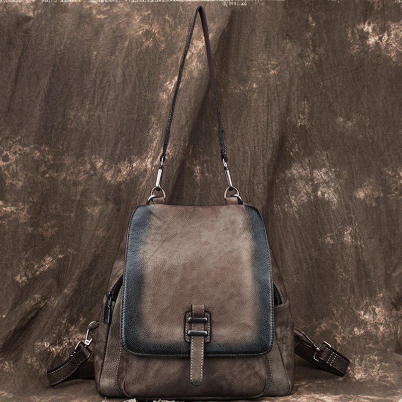 Женский рюкзак из натуральной кожи маленький дорожный ранец для девочек