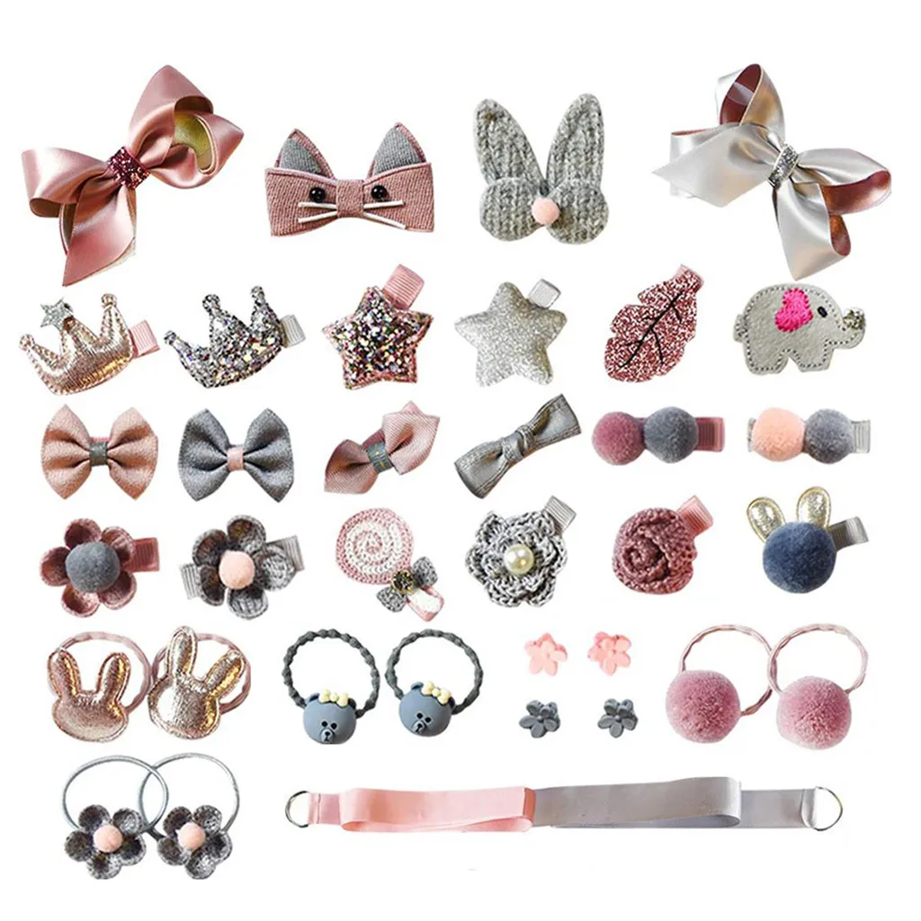 36 шт. Детский комплект резинки для волос разноцветные бархатные женские