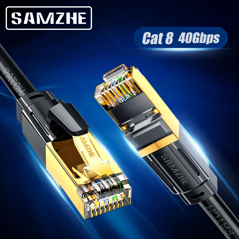 SAMZHE Cat8 SFTP Ethernet кабель патч Cat 8 UTP Lan 10 гбит/с 25 40 для компьютера RJ45 сетевой| |