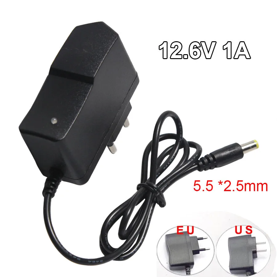 AC 100-240V DC 8 4 V 12 6 1A 16 mA 2 2A адаптер питания Plug 5 5*2 5mm для зарядного устройства литиевых