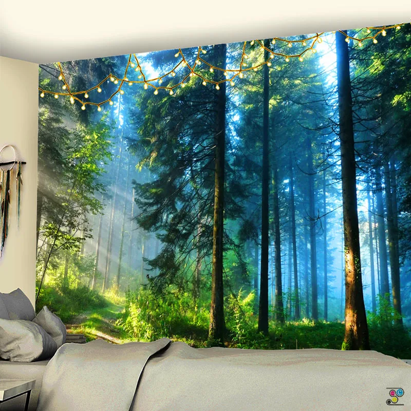 Настенный гобелен в стиле натурального леса настенное одеяло с принтом дешевое