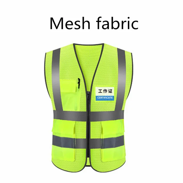 green-mesh fabeic Унисекс Высокая видимость светоотражающий жилет безопасности Предупреждение жилет строительство защиты одежды санитария утилита Workwea - Цвет: green-mesh fabeic