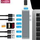 Двойная док-станция usb-c, USB c, для MacBook pro, для ноутбуков, HDMI, TF, SD, кардридер, концентратор, док-станция 4K, поддержка 2018 mac air