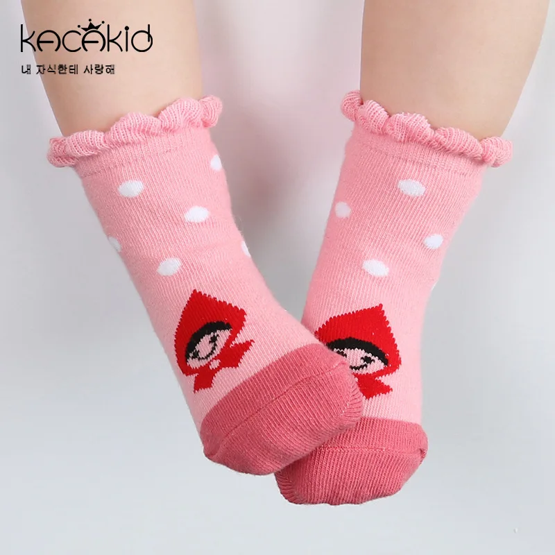 

Kacakid 3 Pairs/set Baby Socks Kids Cotton Cartoon Winter Autumn Boys Girls Anti Slip Toddler Floor Infant Socks