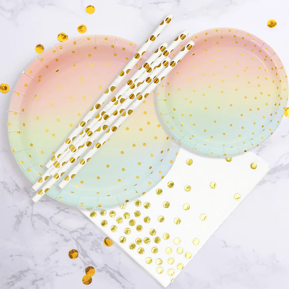 Гавайские вечерние одноразовые тарелки Amawill набор посуды для свадьбы дня