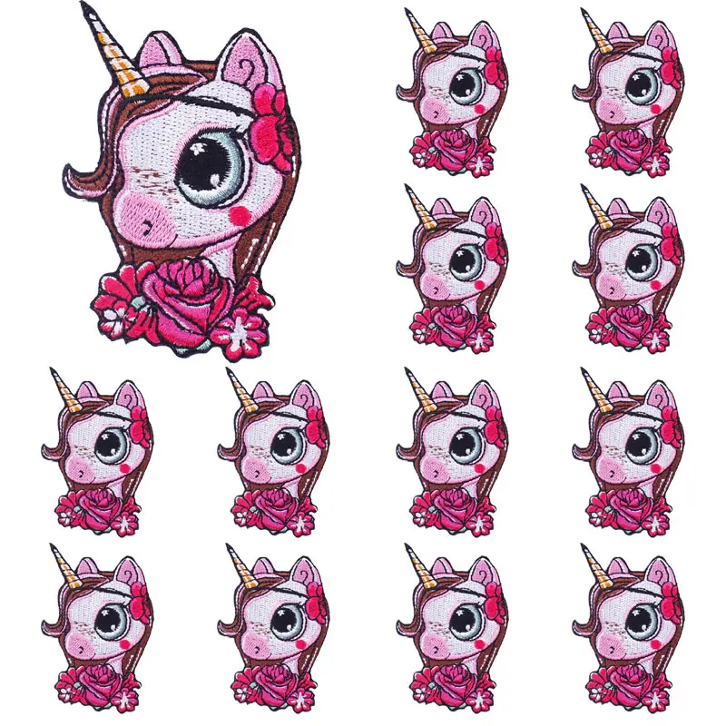 

Prajna 10PCS Cartoon Unicorn Embroideerd Patches For Clothing DIY Cute Cartoon Sticker On Clothes Unicorn Badge wholesale