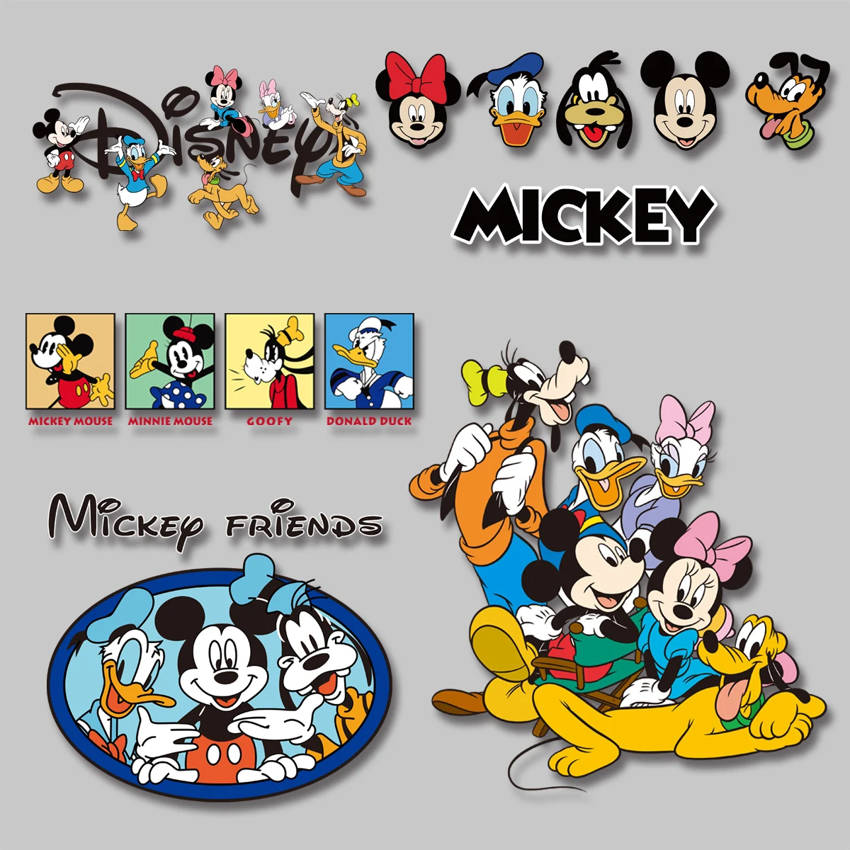 Cartoon animal animation Mickey Minnie Donald Duck Daisy Disney family picture Patches for Clothing DIY T-shirt DIY Appliques