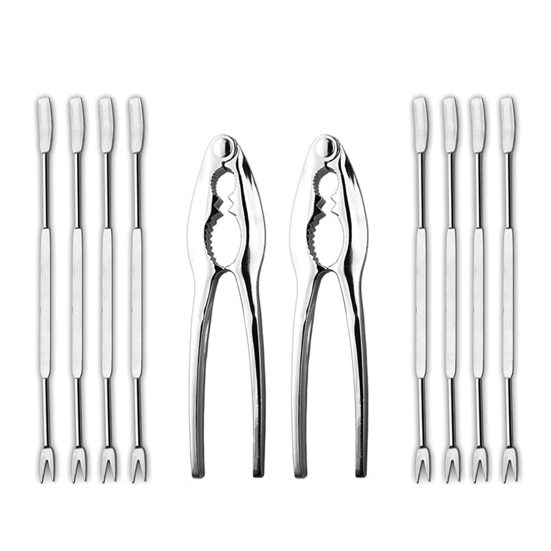 Promotion! Seafood Tools Set Including 8 Forks and 2 Lobster Crab Crackers Nut Cracker Tool Kit | Дом и сад