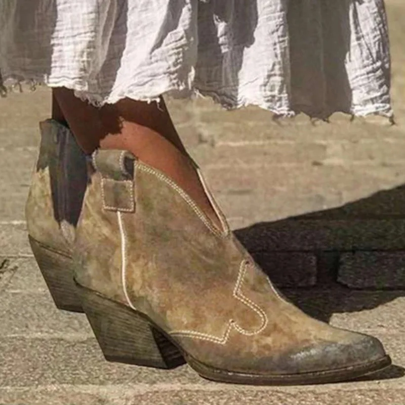 HEFLASHOR/женские ботинки Челси зимние женские ботильоны с острым носком Винтажные