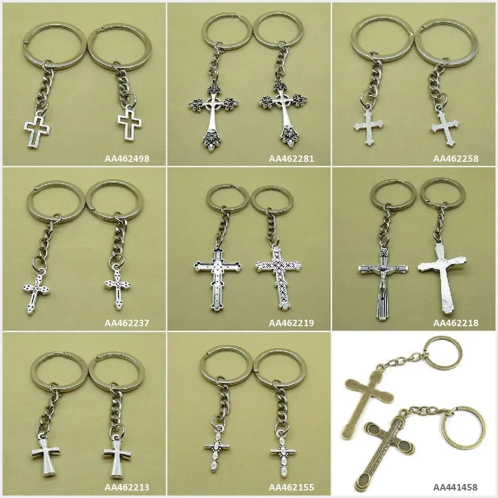 Античный бронзовый посеребренный брелок крест кабошон базовая пустая латинская