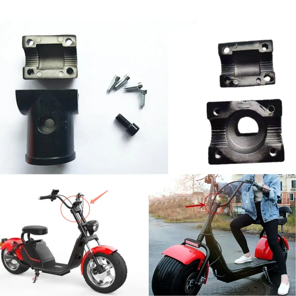 Зажим на руль электроскутера Harley Citycoco запасные части зажимное устройство