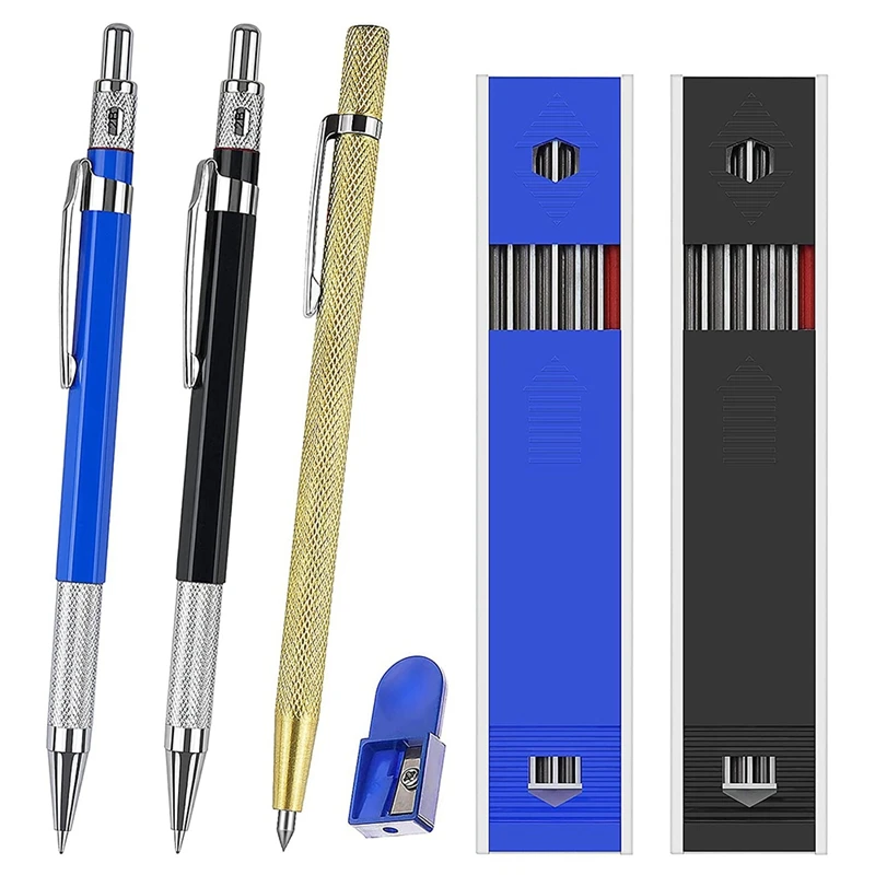 

Столярные карандаши с 24 шт. заправками для маркеров, точилка и карбидный разметчик для ручки, инструмент для черчения, плотника