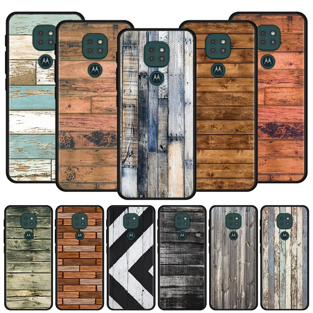 

For MOTOROLA One Fusion Case for Moto G10 G9 G8 Plus Play Power One G20 G30 G40 G50 G60 Edge 20 Phone Shell wood texture