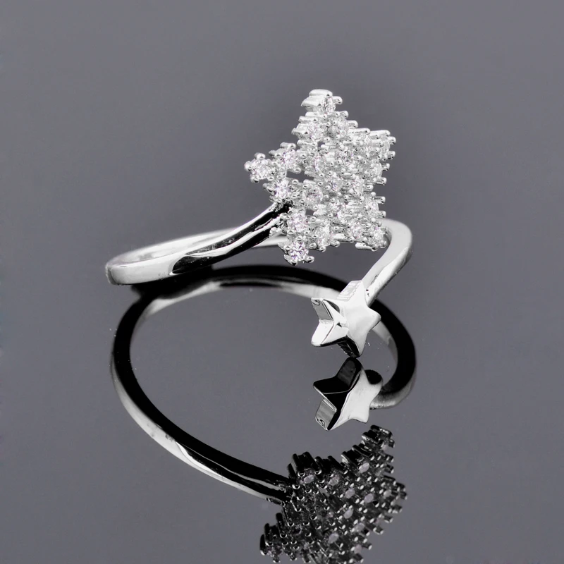 SINLEERY элегантные кольца миди с микрозакрепкой кристалл звезда снежинка
