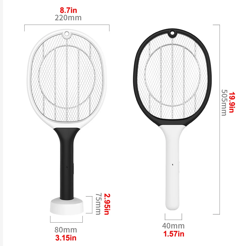 

New Electric Mosquito Racket USB Rechargeable Mosquito Swatter Killer Handheld Fly Killer Swatter with Light Home Garden Product