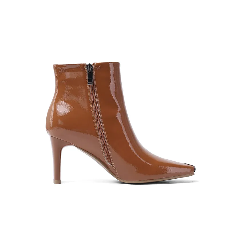 MORAZORA/2020 Новое поступление Зимние ботильоны на толстом высоком каблуке женская