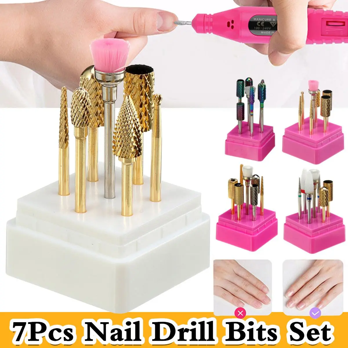 

Milling Cutter for Manicure Set Ceramic Nail Drill Bits for Electric Drill Manicure Machine Pedicure Mill Cutters Corn Corundum