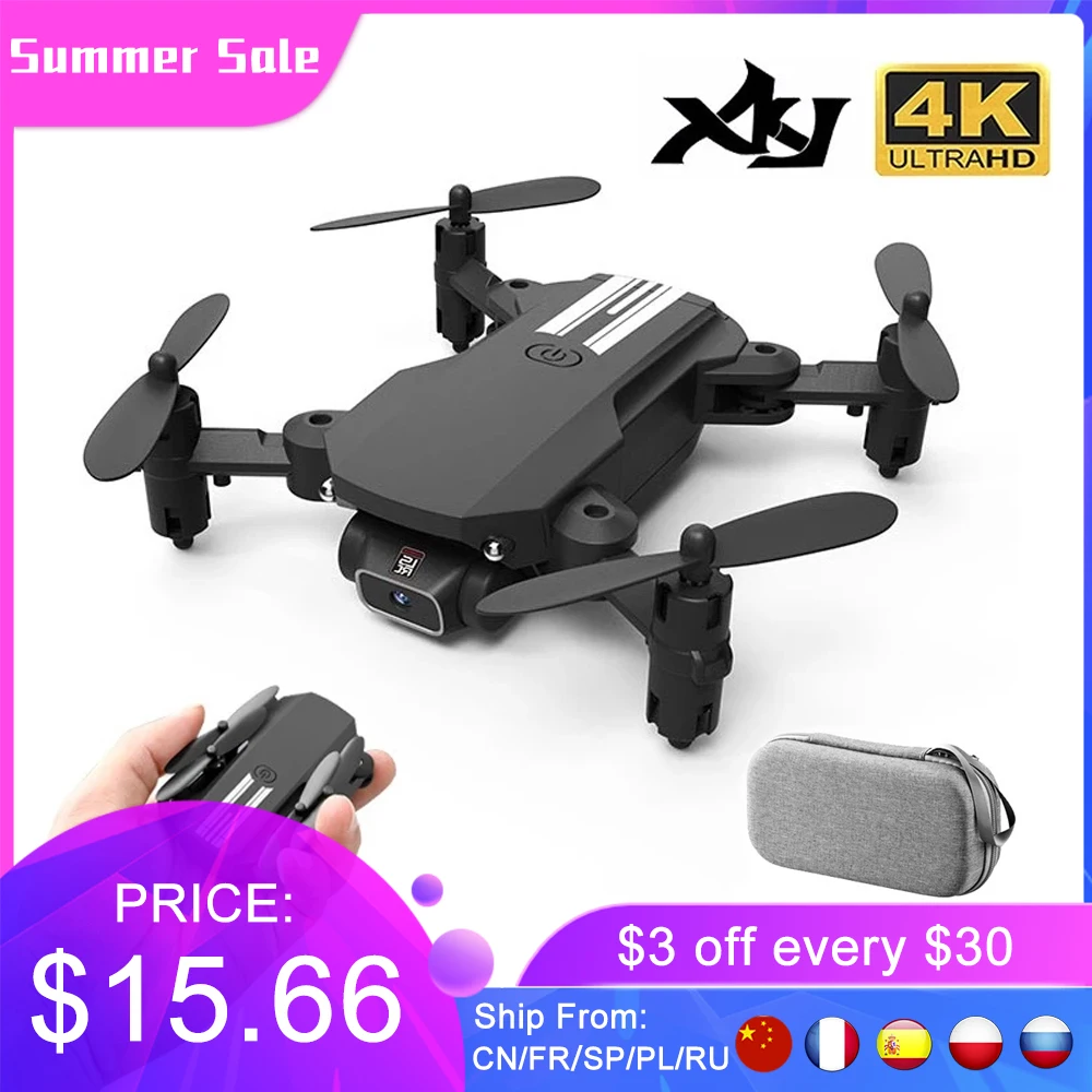 XKJ 2021 Новый мини Дрон 4K 1080P HD камера WiFi Fpv удержание высоты воздуха черный и серый