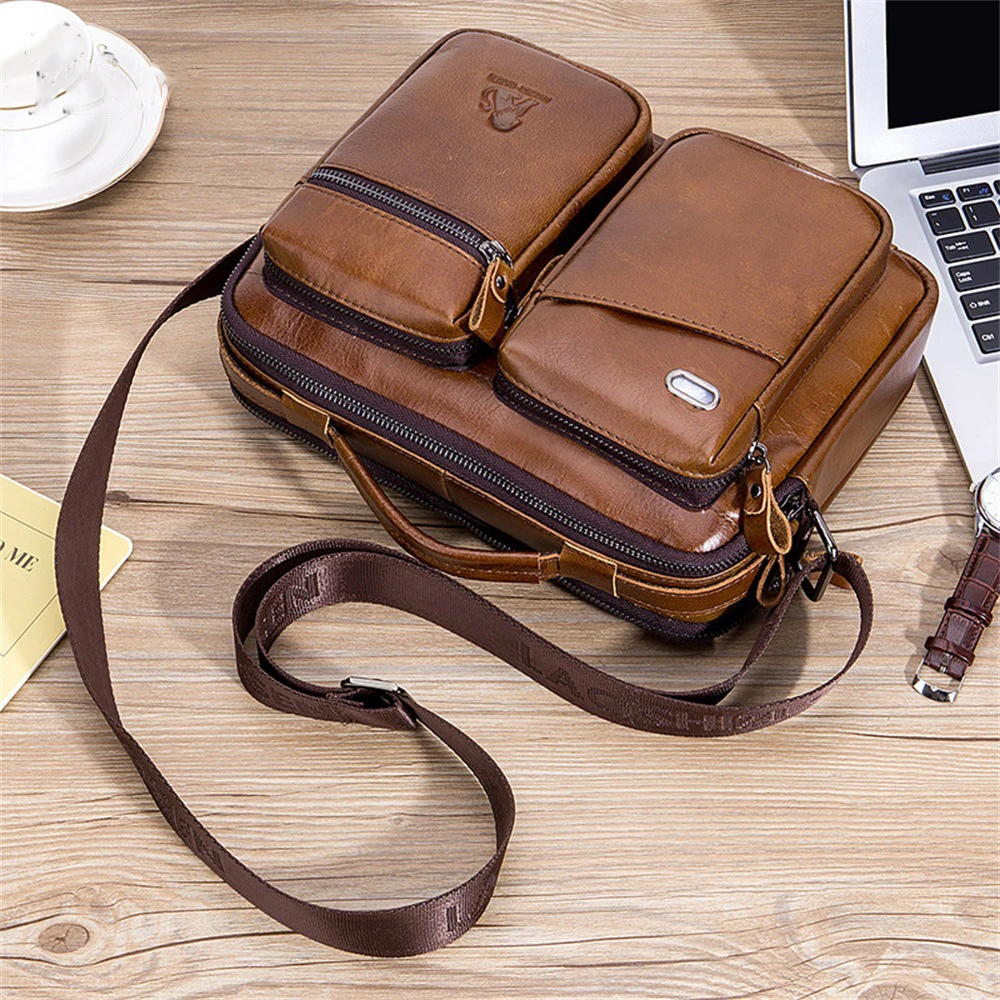 Портфель мужской из 2021 натуральной воловьей кожи для планшета ipad деловой через