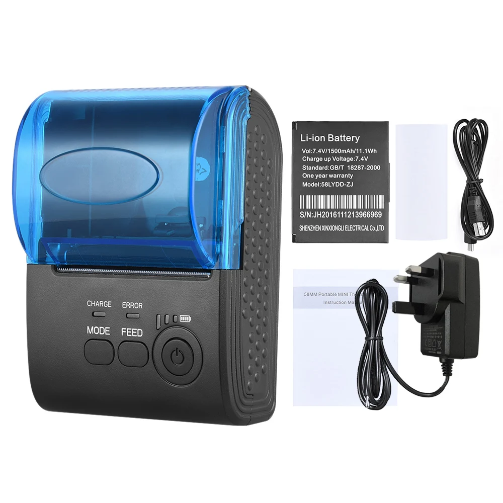POS 5805DD портативный мини 58 мм Беспроводной USB термопринтер для чеков билетов