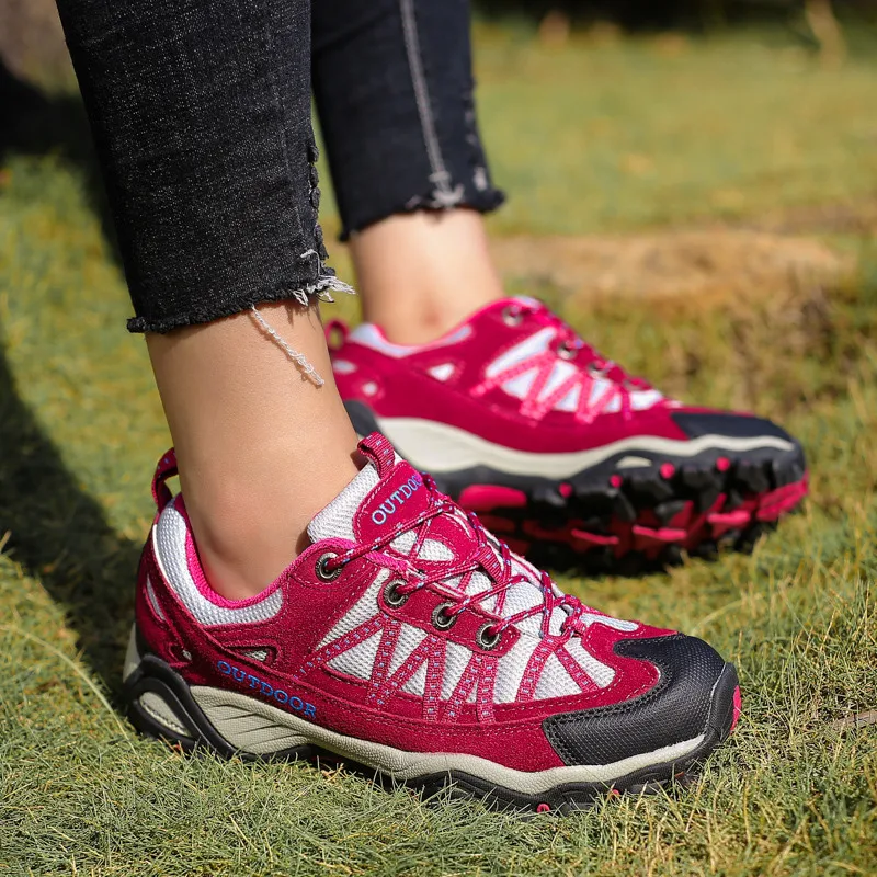 Men's Outdoor Shoes Sport Professional Trekking Triners Thick Rubber Rock Climbing Sneakers Breathable Unisex Hiking Shoes Woman