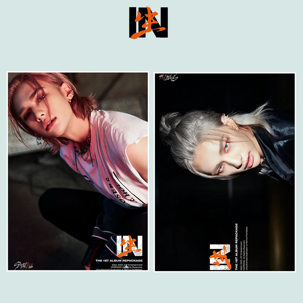 

2pcs/set Kpop Stray Kids Poster stickers New Photo album GO LIVING IN k-pop Stray kids Poster HD high quality