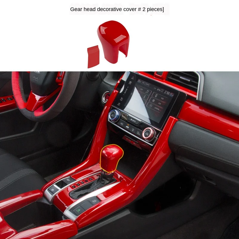

2PS Gear Shift Head All -Inclusive Decorative Cover Gear Shift decoration modification For Honda Civic 10th 2016 2017 2018 2019
