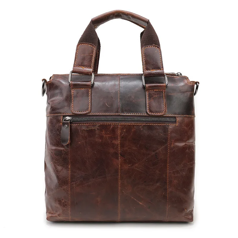 Fashion casual high-quality natural real leather men multi-pocket portable briefcase daily work lawyer's shoulder messenger bag