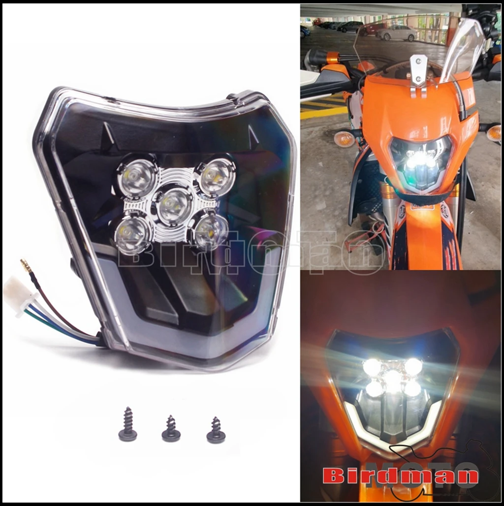

Dual Motorcycle LED Head Light for EXC XC-W 250 300 350 450 500 690 SMC XC-F EXC-F Six Days Enduro Headlight Dirt Bike Headlamp