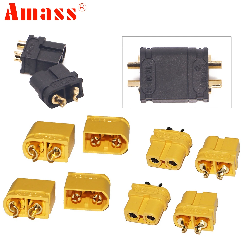 XT60U разъемы Amass штекерные гнездовые для аккумулятора Lipo (модернизированный