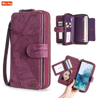 pu leather multifunction handbag card wallet phone case for samsung galaxy s20 fe s20 ultra s10e s10 plus s8 s9 s7 edge cover