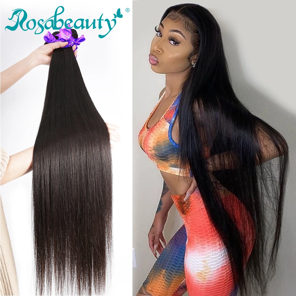 Rosabeauty натуральные цветные длинные перуанские волосы прямые человеческие