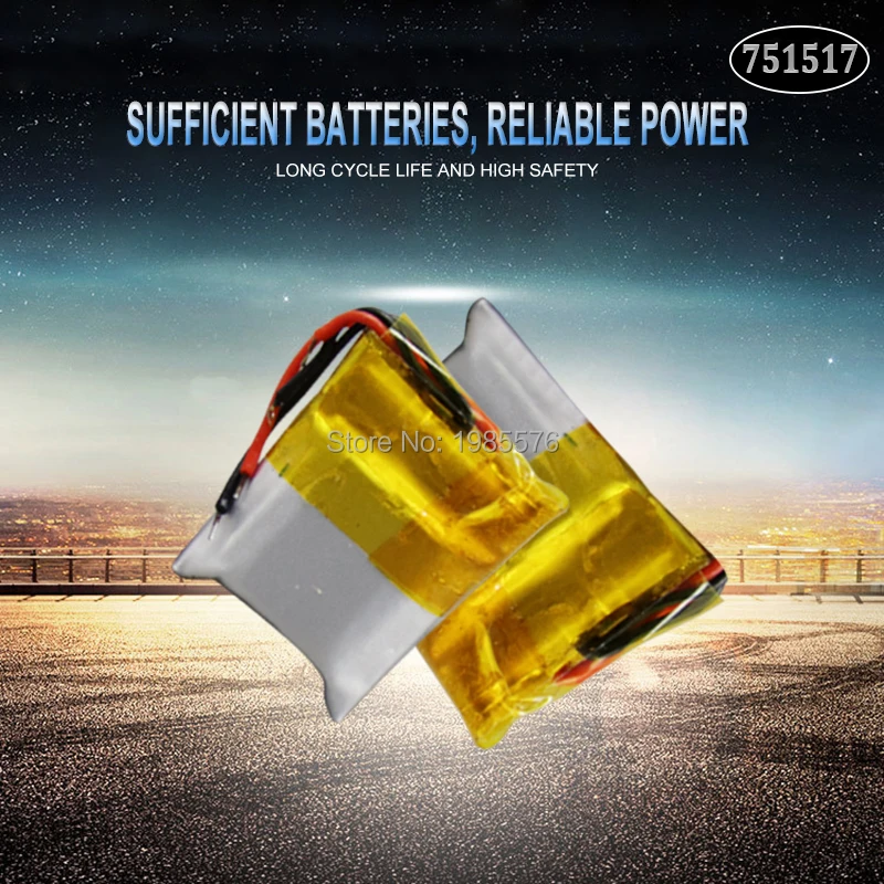 

751517 3.7v 100mah Rechargeable Battery for Cheerson CX-10 CX10 CX12 JJ820 V646 V676 JJ810 RC Helicopter RC Quadcopter