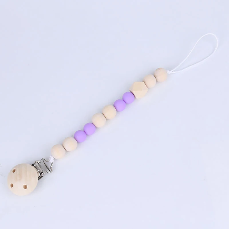 1 Pcs Wooden Baby Toy Gift Pacifier Clip Chian Holder Bead Teether for Chew Rattles Mobiles Newborn | Игрушки и хобби