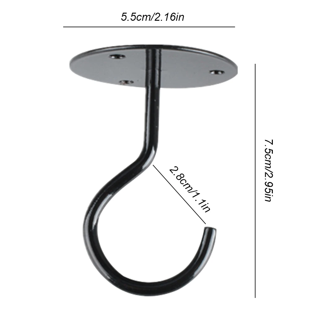 

3PCS Ceiling Hook Wall Mount Hanging Plants Hook Heavy Duty Screw-In Ceiling Iron Hanger Hook For Bird Feeders Lanterns Garden