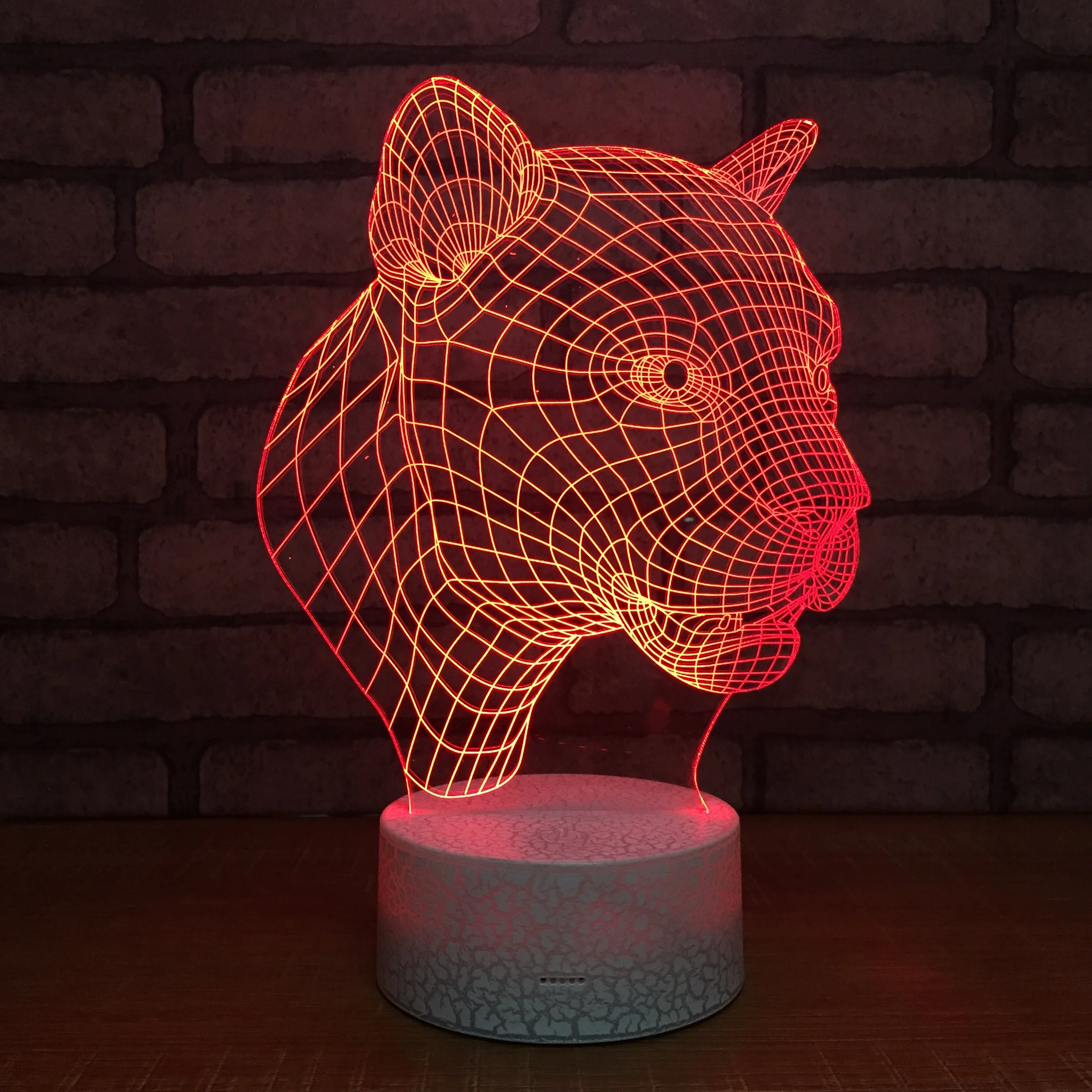 Гепард Леопард 3D светодиодный ночсветильник USB спальня гостиная бар атмосфера