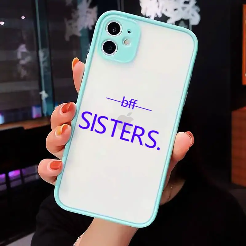 

bff Sisters Phone Cases Matte Transparent for iPhone 7 8 11 12 s mini pro X XS XR MAX Plus cover funda