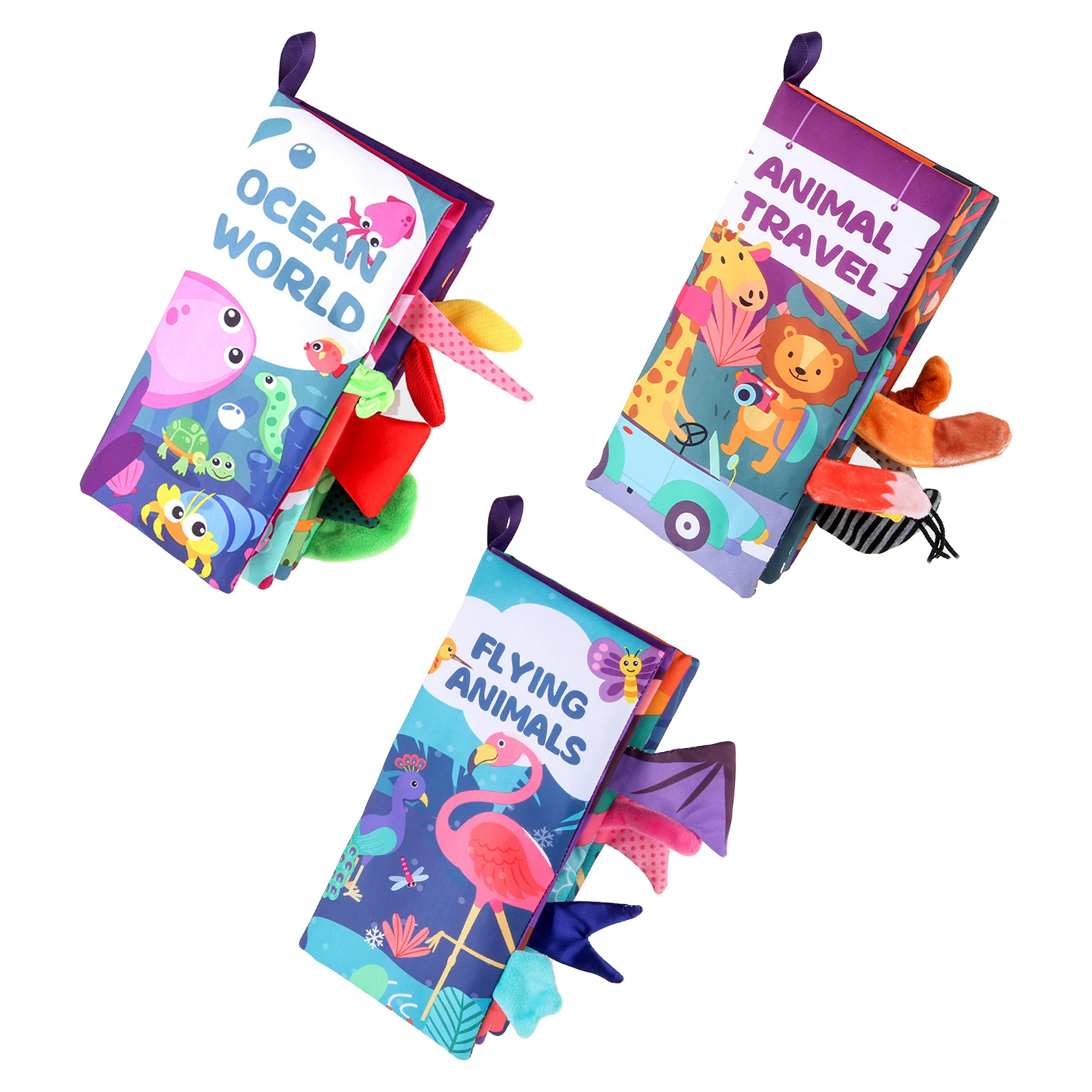 

Newborn Baby Cloth Soft Book Cartoon Animal Educational Crinkle Books Learning Interactive Crib Toy 0-6 Months