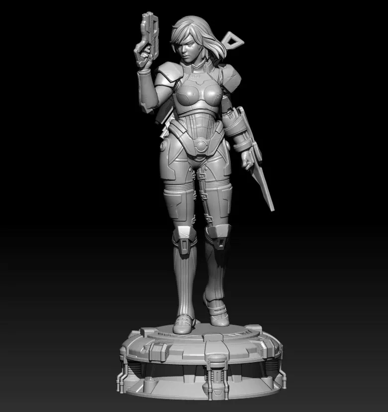 

1/24 75mm 1/18 100mm Resin Model Space Woman Soldier Figure Sculpture Unpainted No Color RW-282
